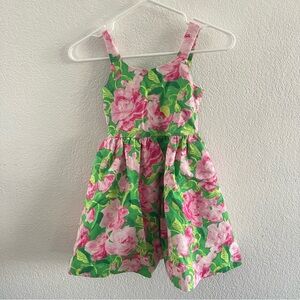 Janie and Jack Green and Pink Rose Dress